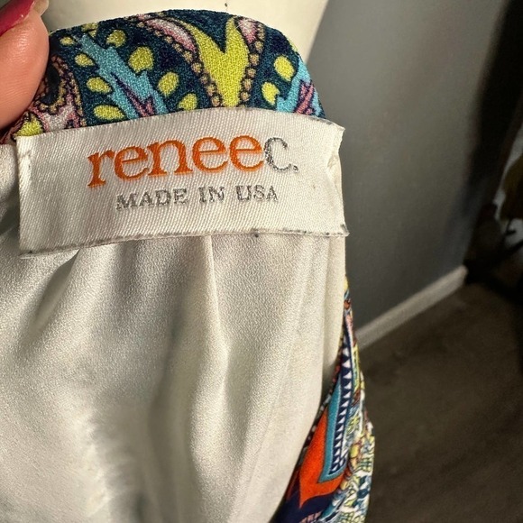 RENEE C Sleeveless Shirt Dress Geometric Print Dress Size Small - Picture 9 of 9